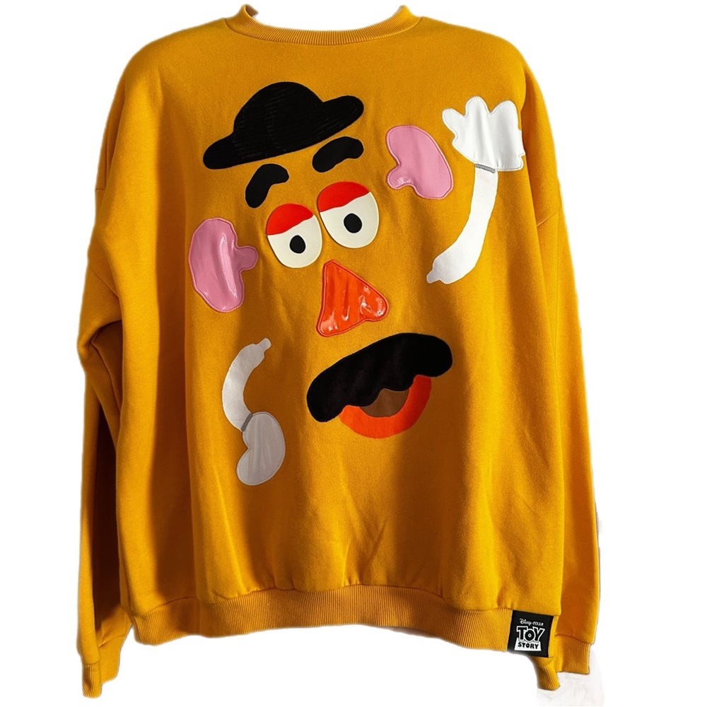 Mr. Potato Head Oh Pixar Disney Oversized Sweatshirt Large New Yellow